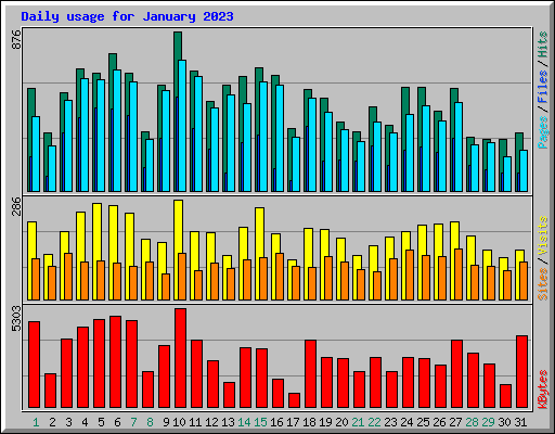 Daily usage for January 2023