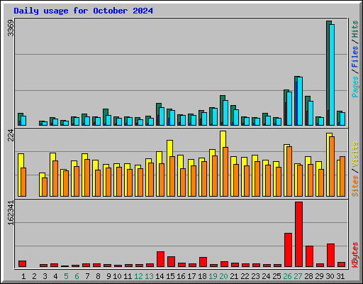 Daily usage for October 2024