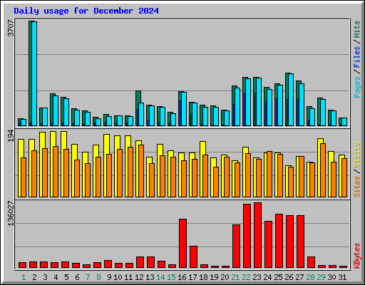 Daily usage for December 2024