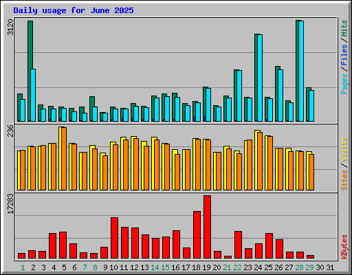 Daily usage for June 2025