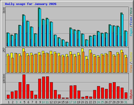 Daily usage for January 2026