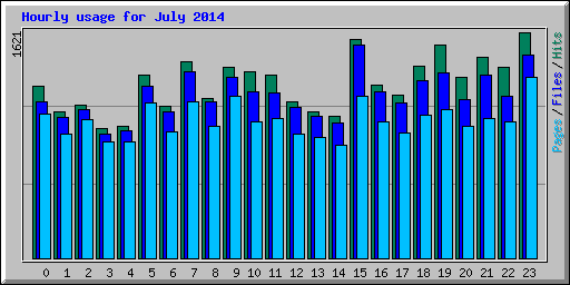 Hourly usage for July 2014