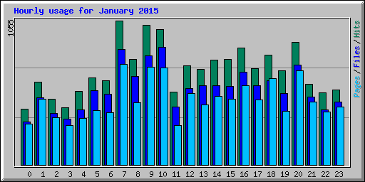 Hourly usage for January 2015