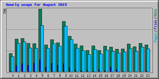 Hourly usage for August 2015