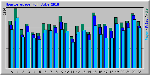 Hourly usage for July 2016