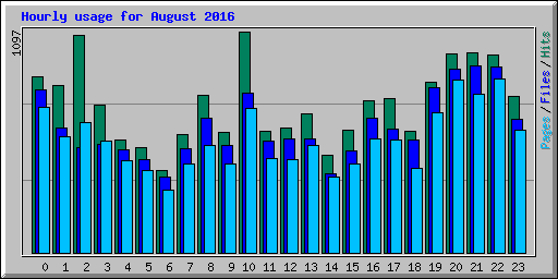 Hourly usage for August 2016