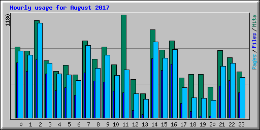 Hourly usage for August 2017