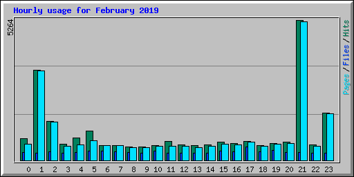 Hourly usage for February 2019