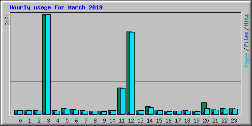 Hourly usage for March 2019