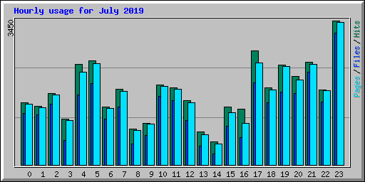 Hourly usage for July 2019