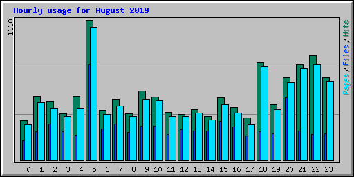 Hourly usage for August 2019