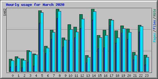 Hourly usage for March 2020