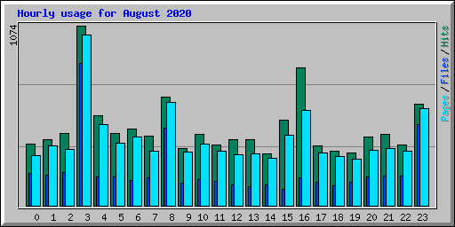 Hourly usage for August 2020