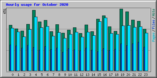 Hourly usage for October 2020