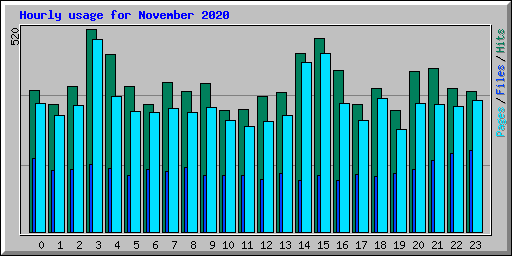 Hourly usage for November 2020