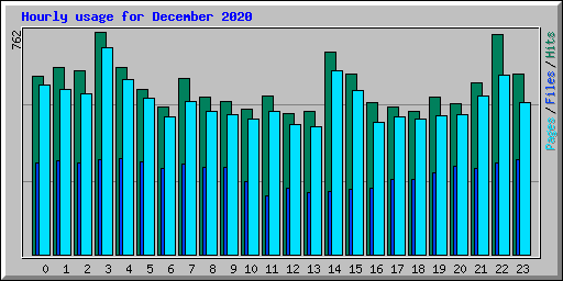 Hourly usage for December 2020