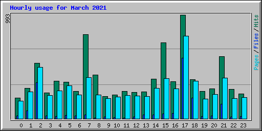 Hourly usage for March 2021
