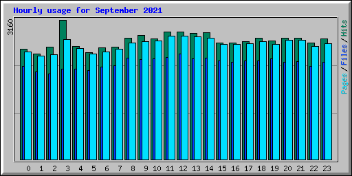 Hourly usage for September 2021