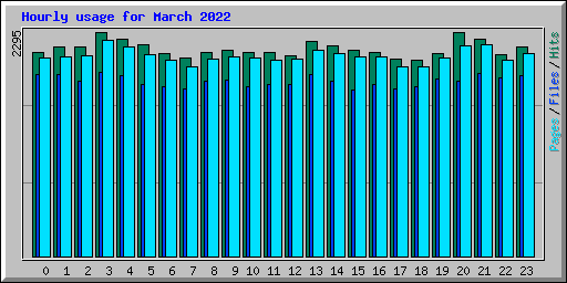 Hourly usage for March 2022