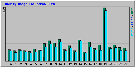 Hourly usage for March 2025