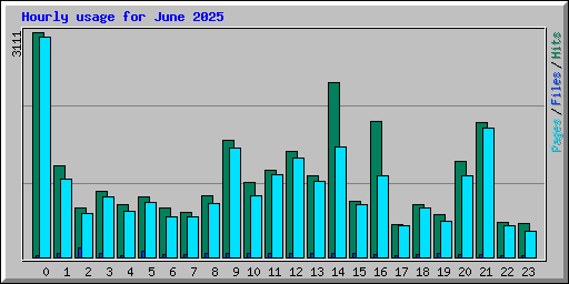 Hourly usage for June 2025